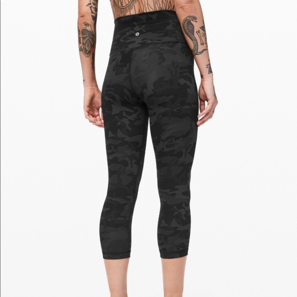 lululemon athletica Black Camo High-Rise Crop Leggings